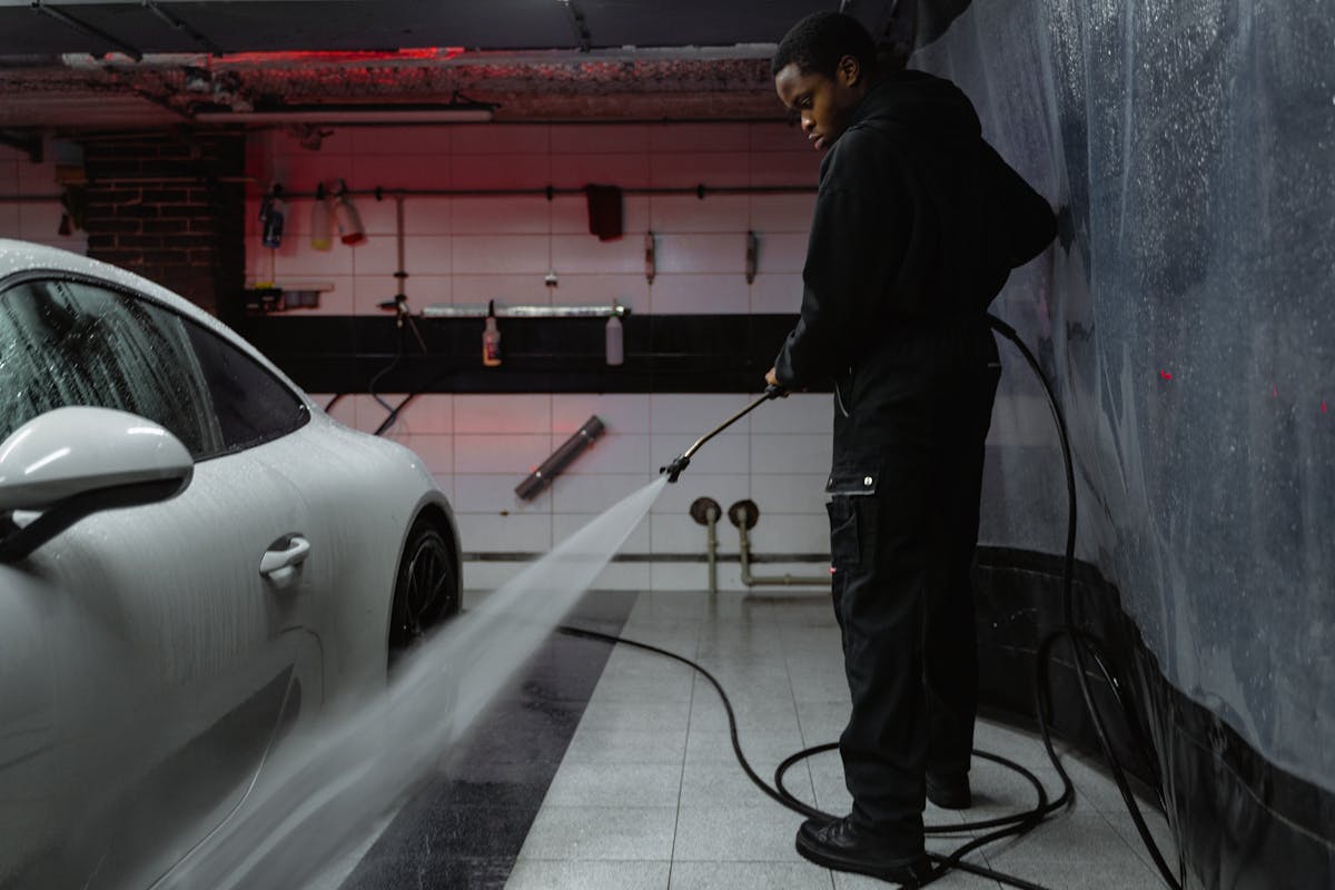 Industrial cleaning specialist at work